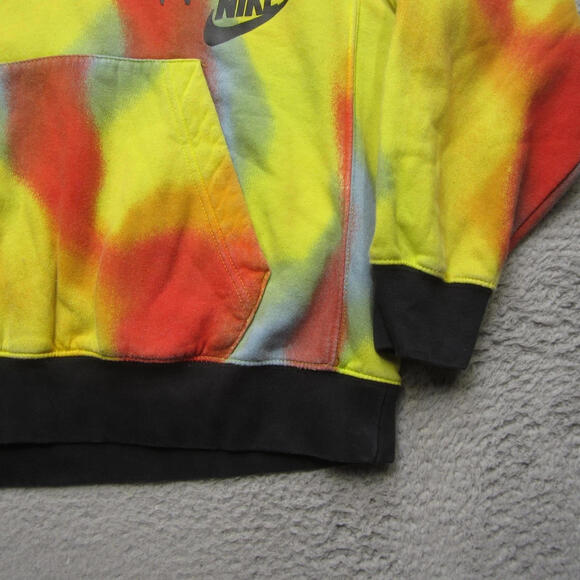 Nike Yellow Tie Dye Medium Mens Hoodie Action Speak Louder Than Anything - Picture 6 of 9